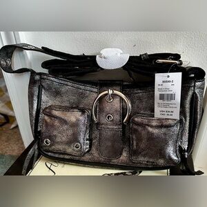Silver Metallic Women's Crossbody Bag